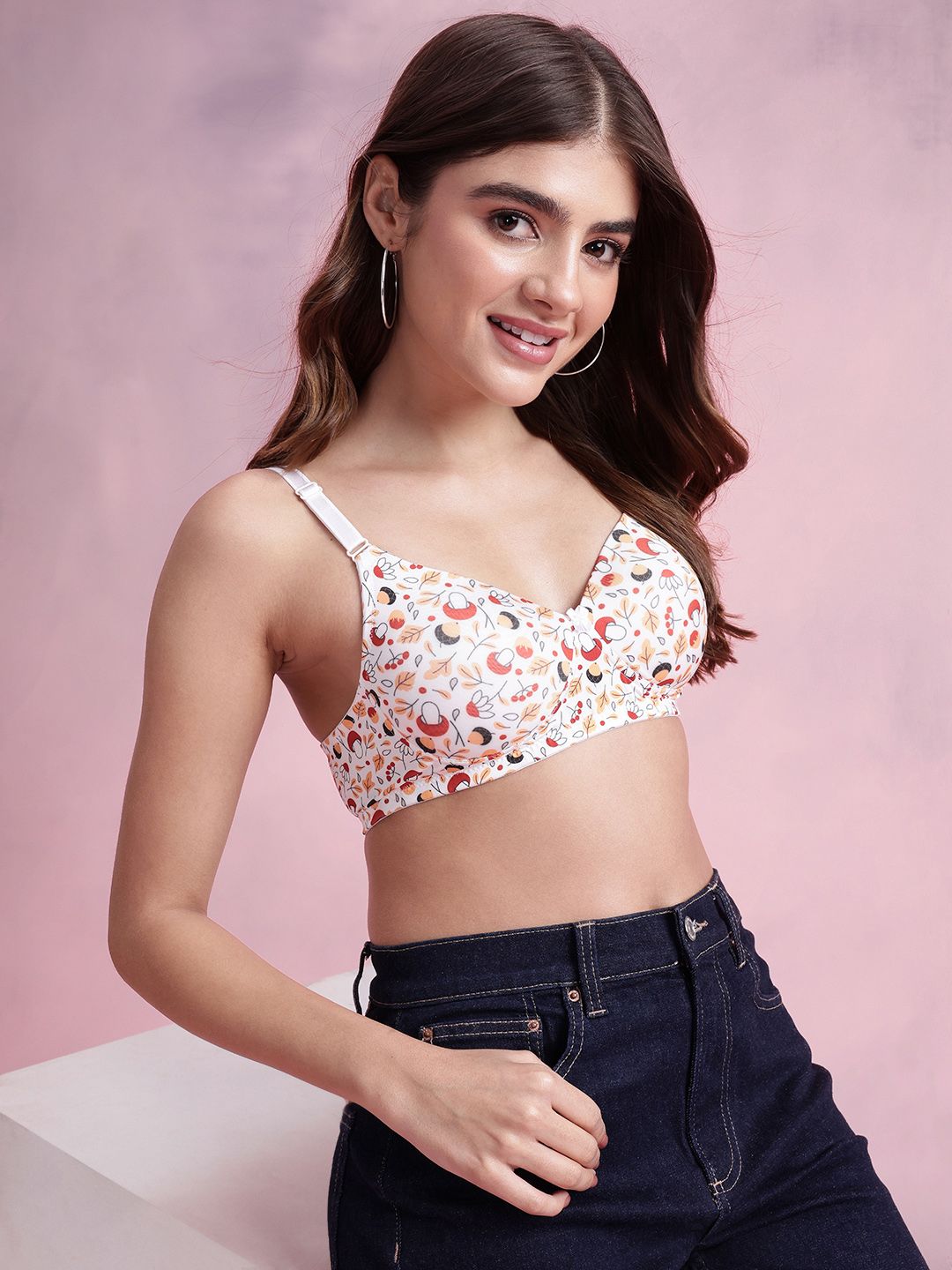 DressBerry Floral Printed Full Coverage Lightly Padded Bra-picture-33