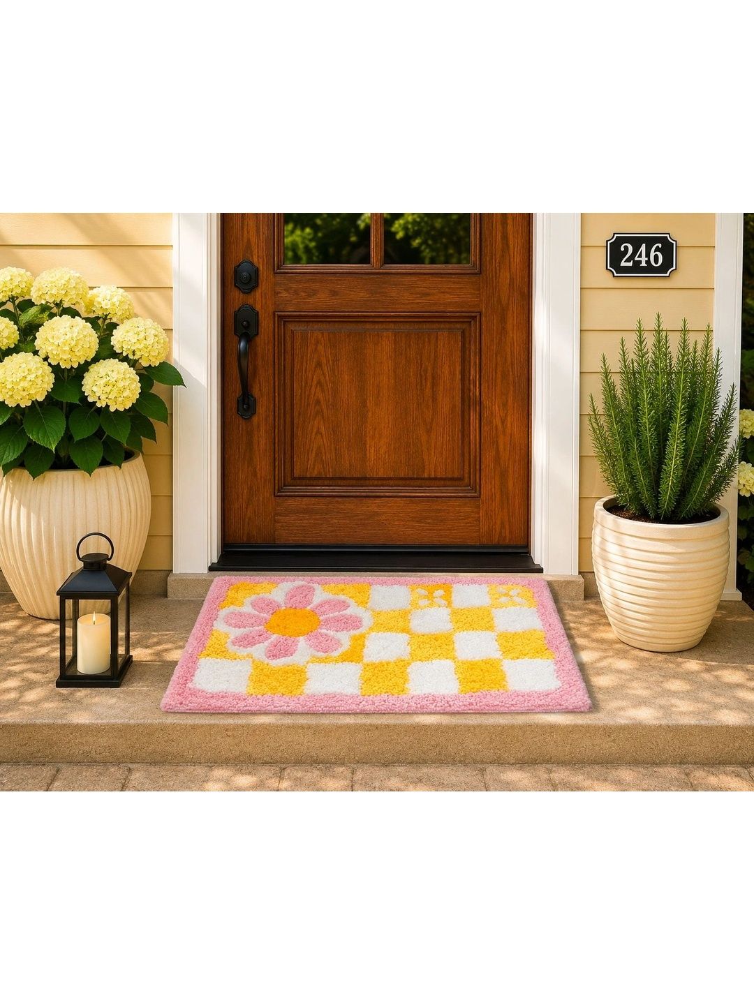 DAMAC Pink & Yellow Super Soft Anti-Skid Doormats-image-49