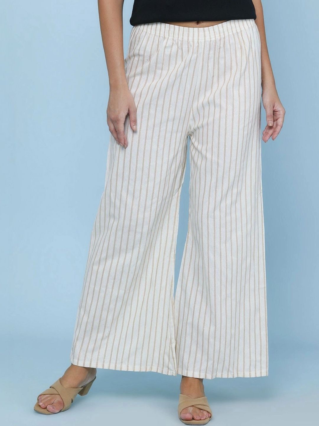 V-Mart Women Striped Ethnic Palazzos-picture-49