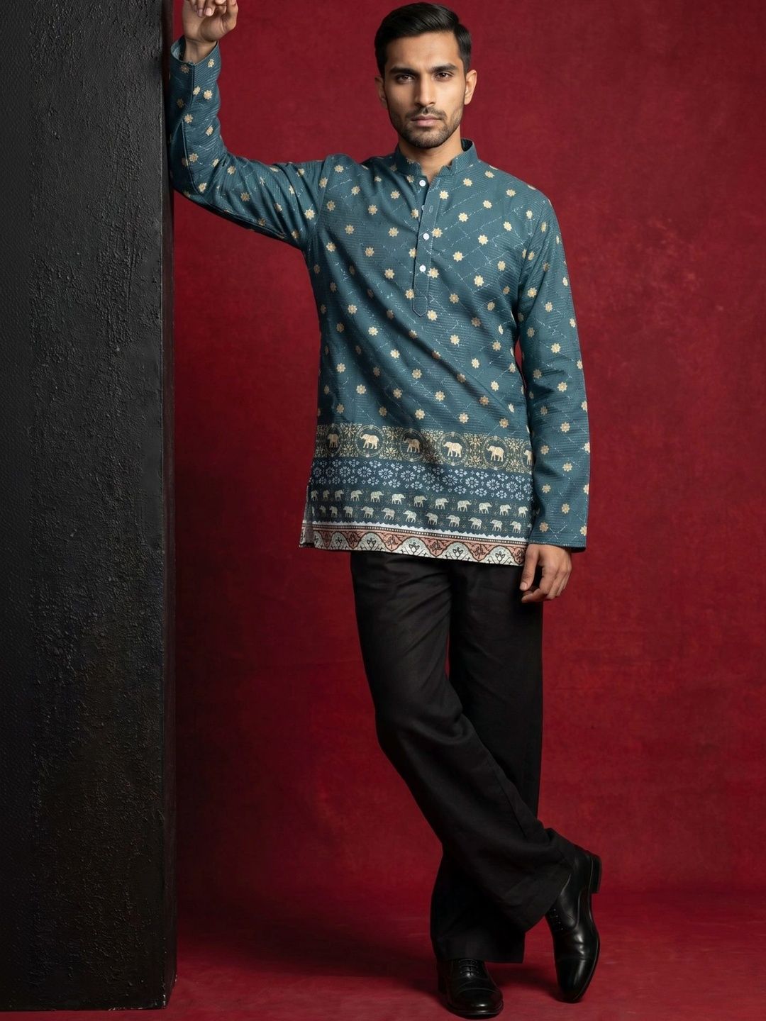 Jompers Men Ethnic Motifs Printed Regular Kurta with Trousers-picture-22
