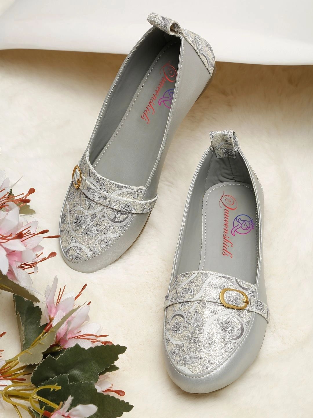 Quueenskids Printed Round Toe Slip-On Ballerinas-picture-18