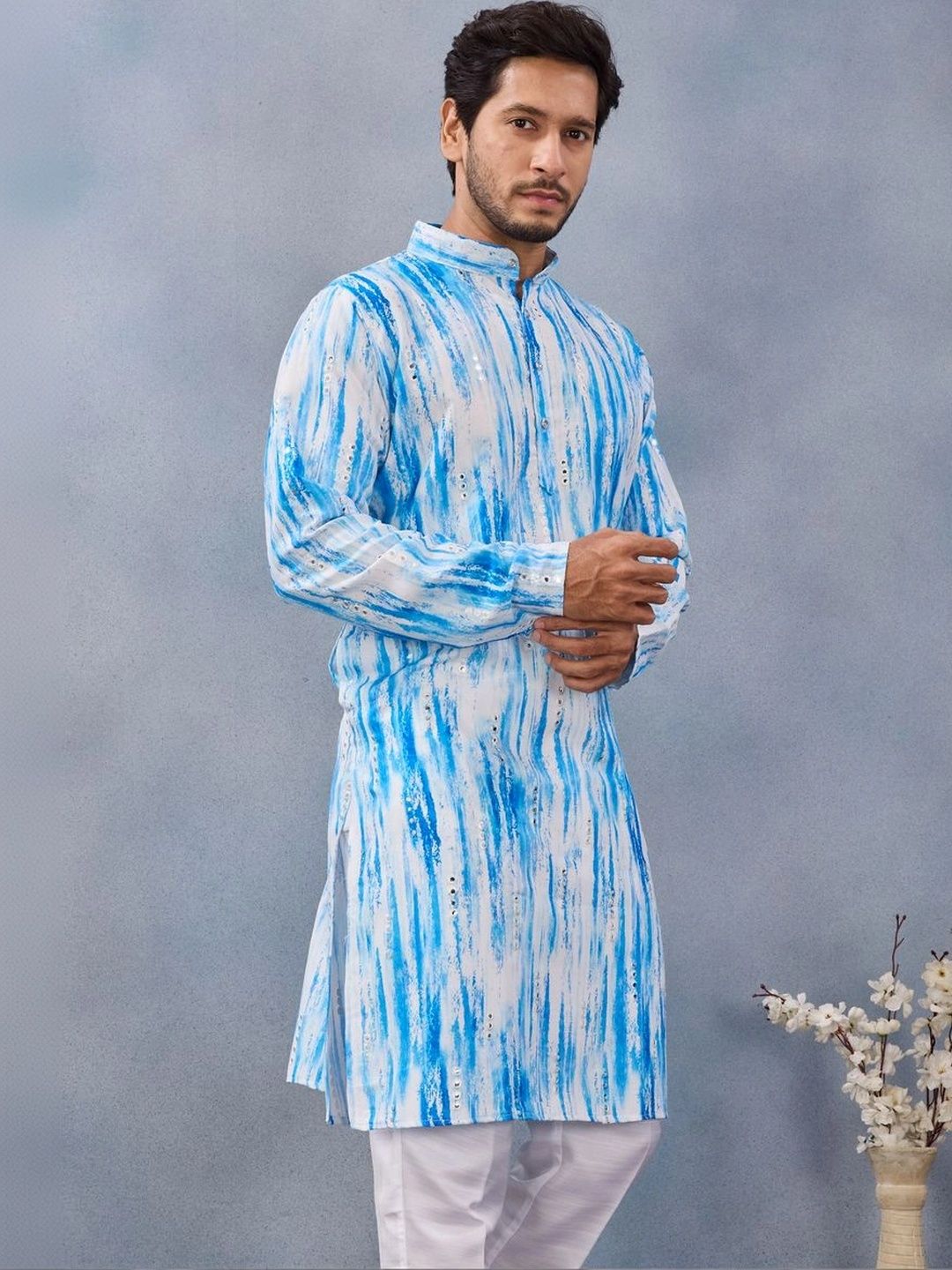 Online Bazaar Men Printed Mirror Work Kurta-picture-30
