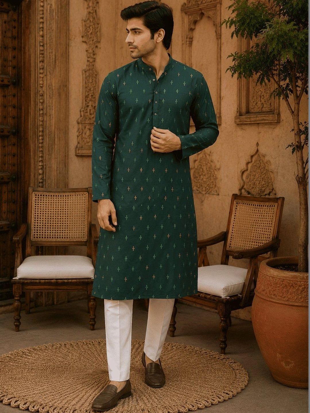 Anouk Men Ethnic Motifs Printed Regular Kurta with Pyjamas-picture-12