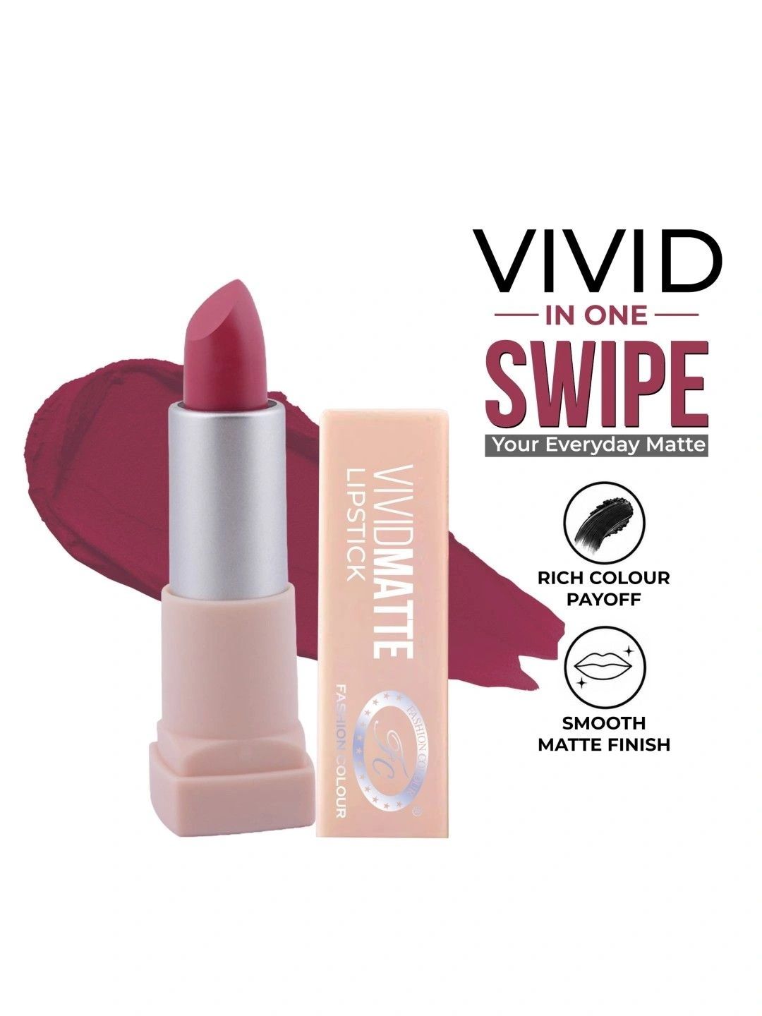 Fashion Colour Vivid Matte Lipstick - Peony Pink 27-picture-16