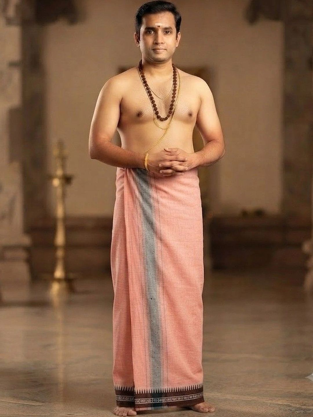 Tharunsha Elite Men Striped Cotton Dhoti Dhotis-picture-26