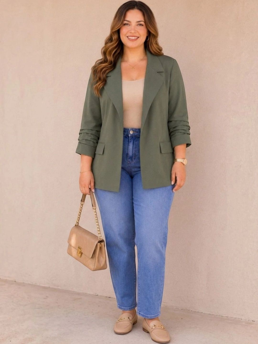 Oxolloxo Single-Breasted Front-Open Blazer-picture-12