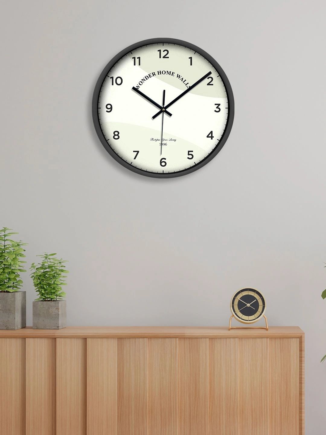 Wonder Home Walls White & Black Contemporary Wall Clock-picture-57