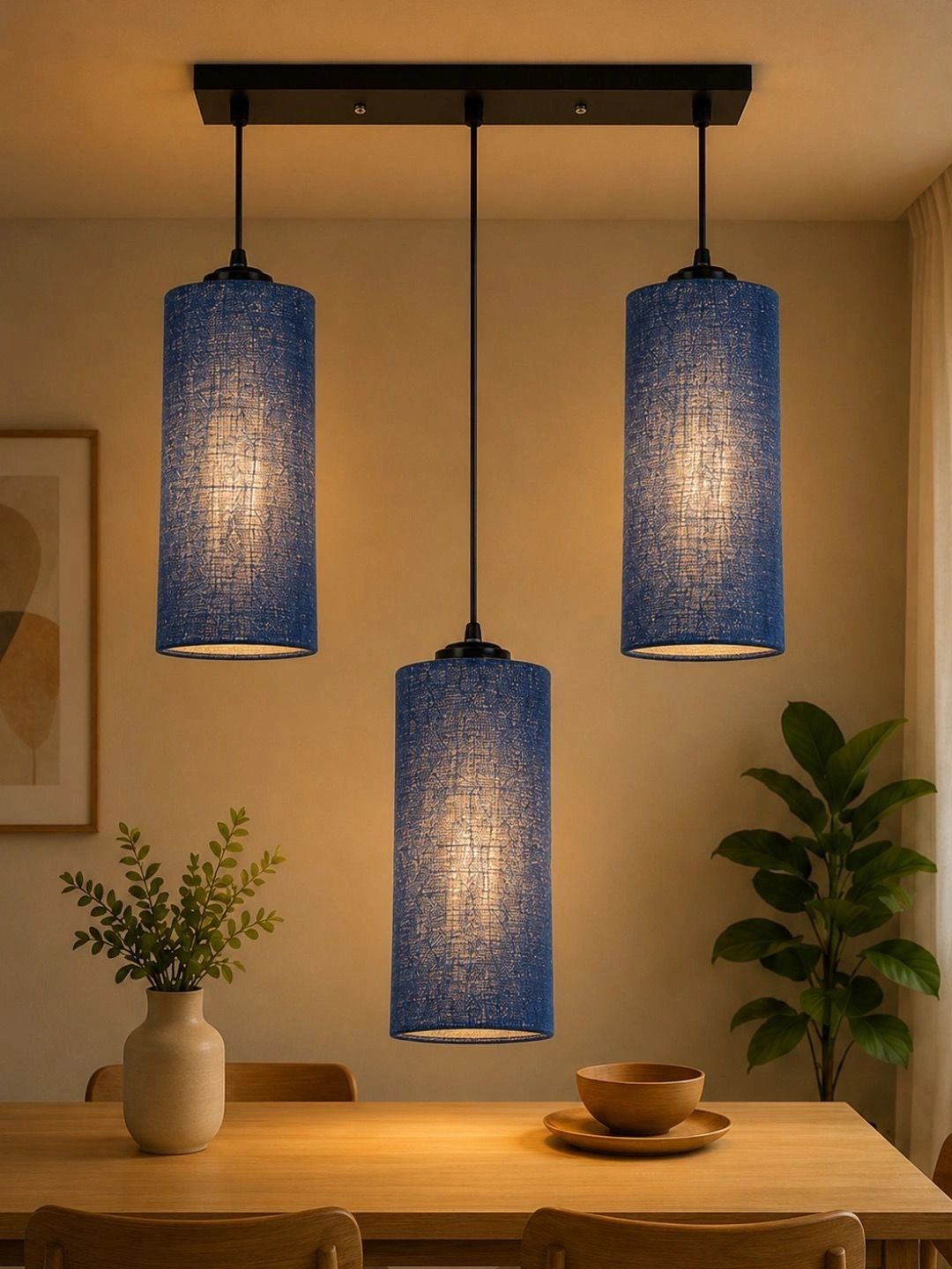 Myntra Elegant Homes Blue Textured Contemporary Ceiling Lamp-picture-44