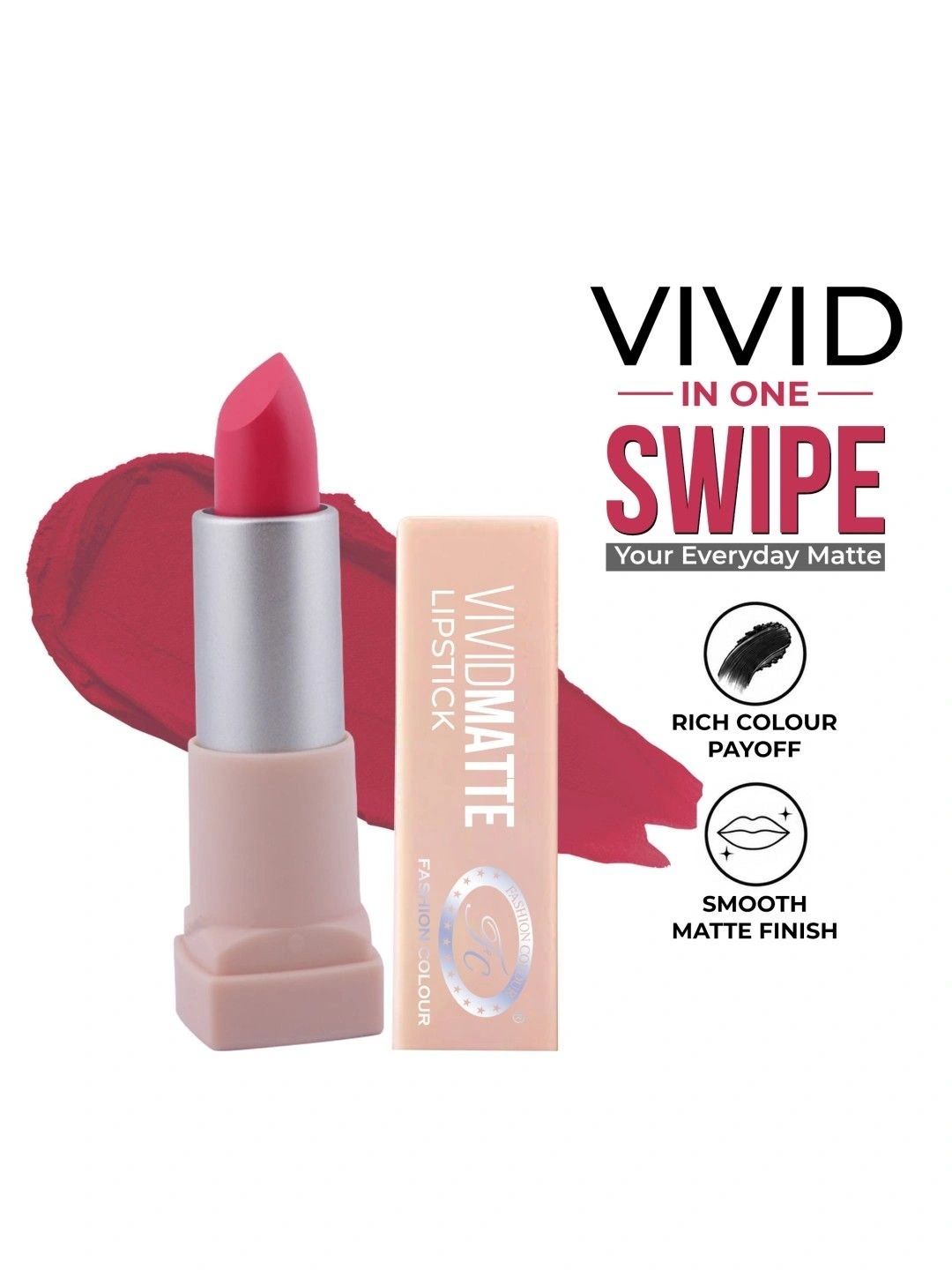 Fashion Colour Vivid Matte Lipstick - Coral Pink 25-picture-30