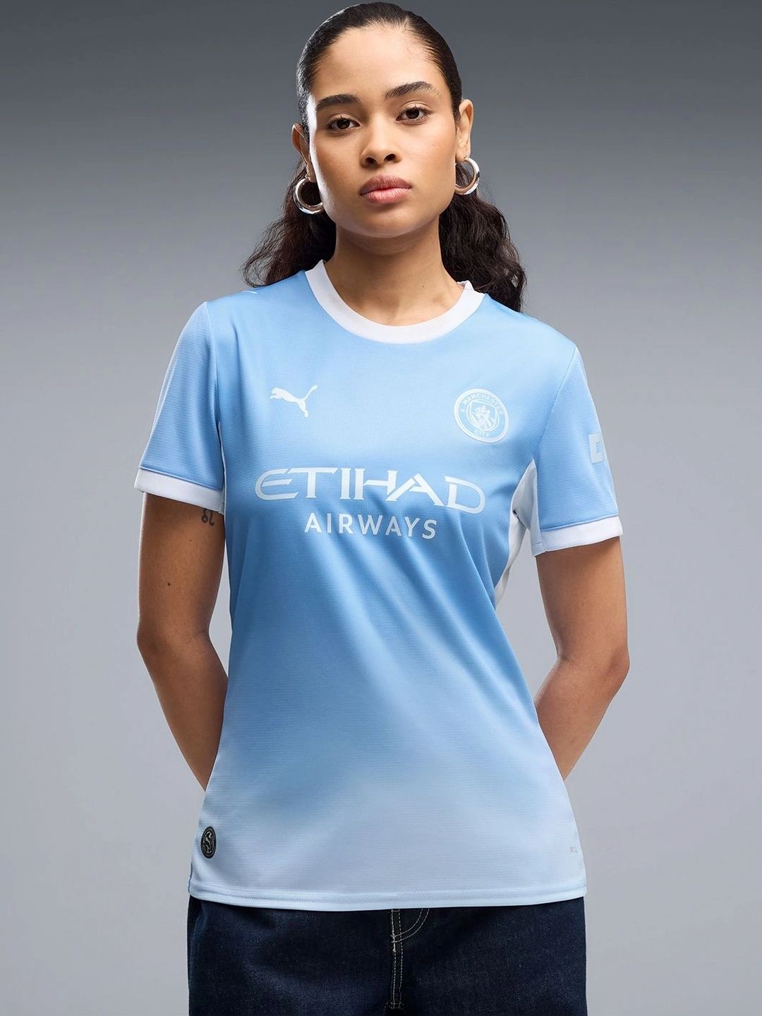 Puma Women Brand Logo Manchester City Printed T-shirt-image-35