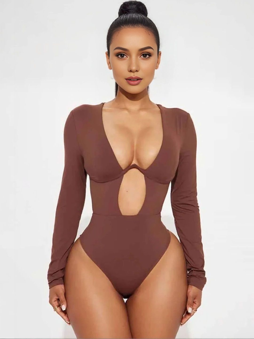 LULU & SKY V-Neck Bodysuit-picture-42