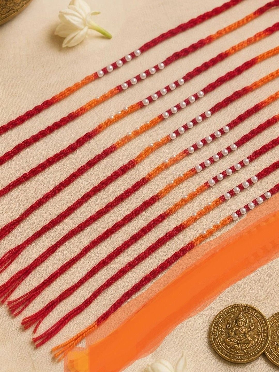 Mishpra Set Of 10 Rakhi & Roli & Chawal & Greeting Card Rakhi Gift Set-image-13