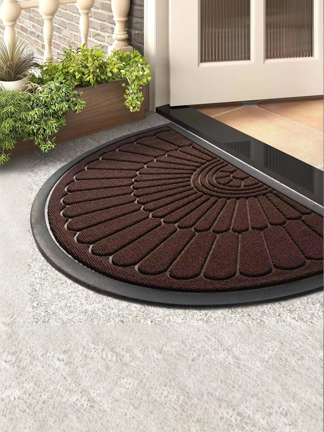 Ultica Fab Brown & Black Textured Anti-Skid Doormats-picture-29
