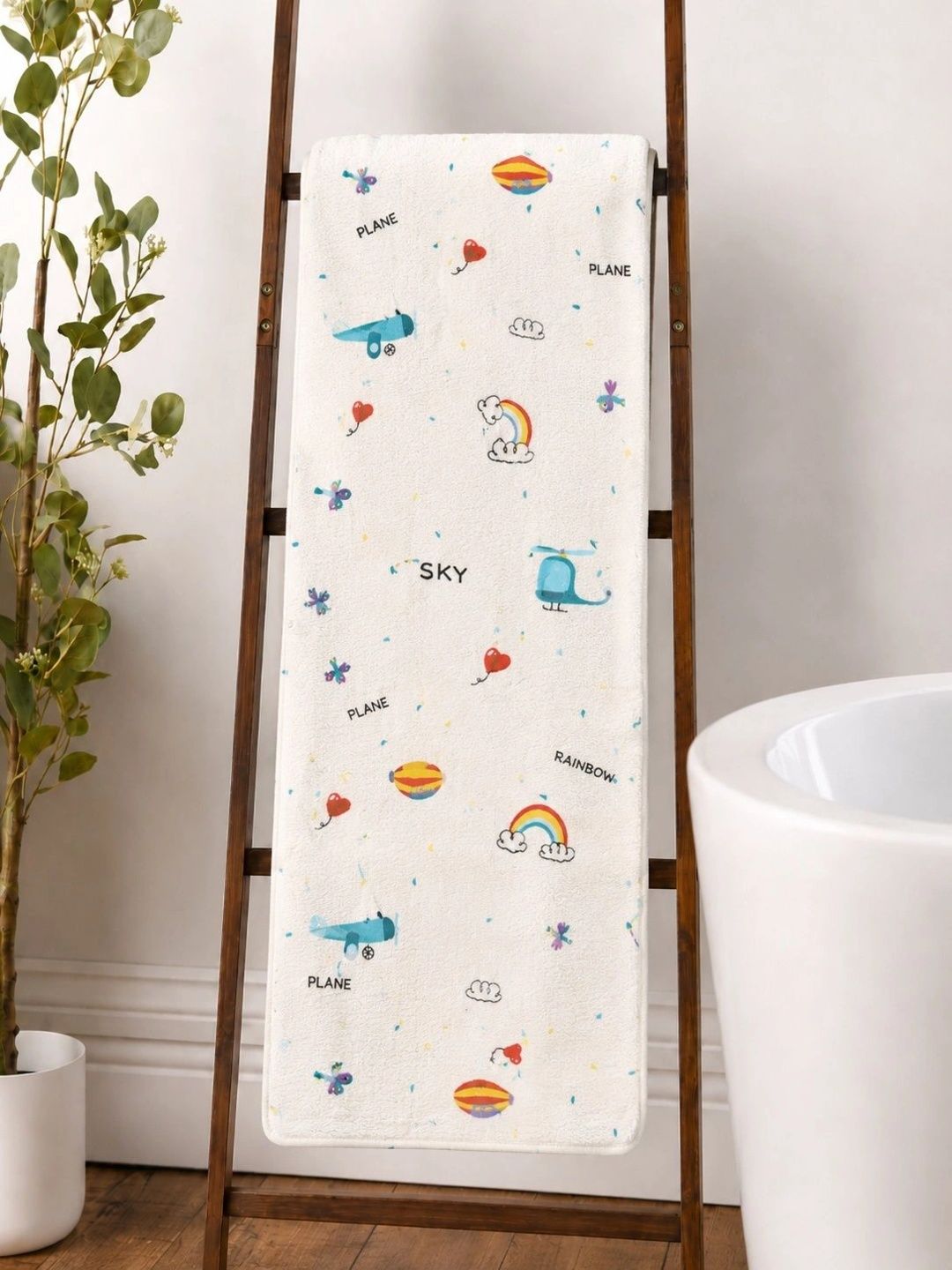 Thelittlebunny Yellow 1 Printed Terry Cotton 300 GSM Bath Towel-picture-11
