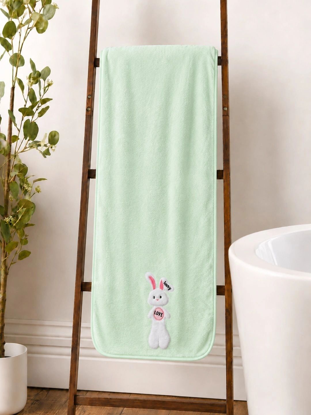 Thelittlebunny Green 1 Printed Terry Cotton 300 GSM Bath Towel-picture-13