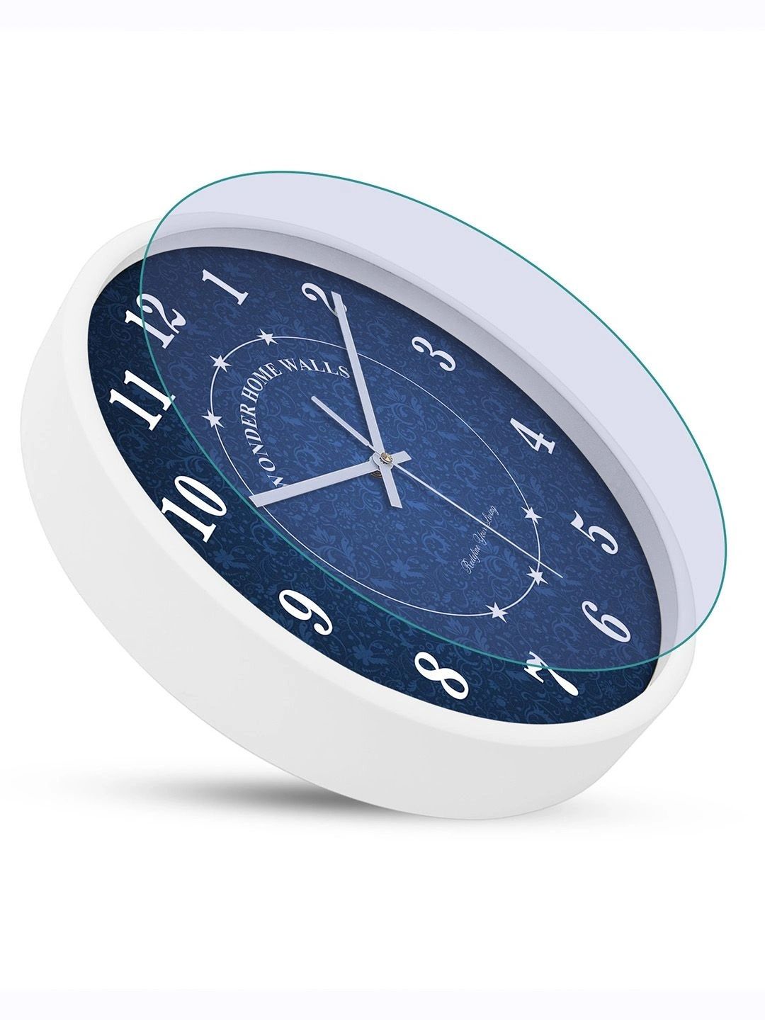 Wonder Home Walls Blue Printed Contemporary Wall Clock-picture-12