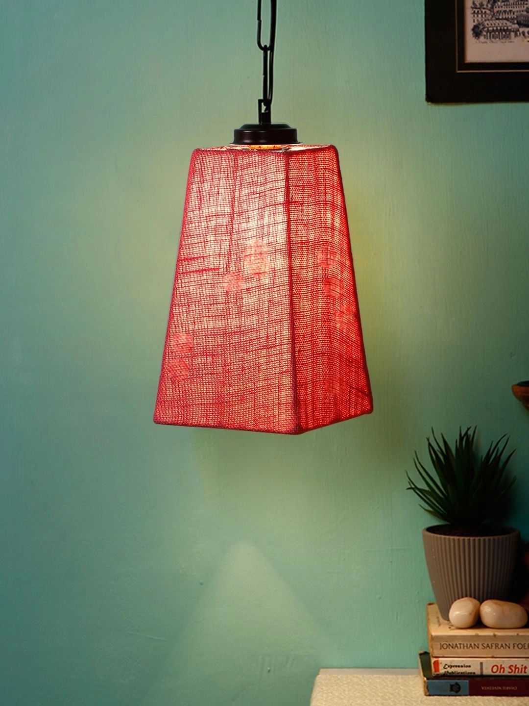 Myntra Elegant Homes Pink Textured Contemporary Ceiling Lamp-picture-34