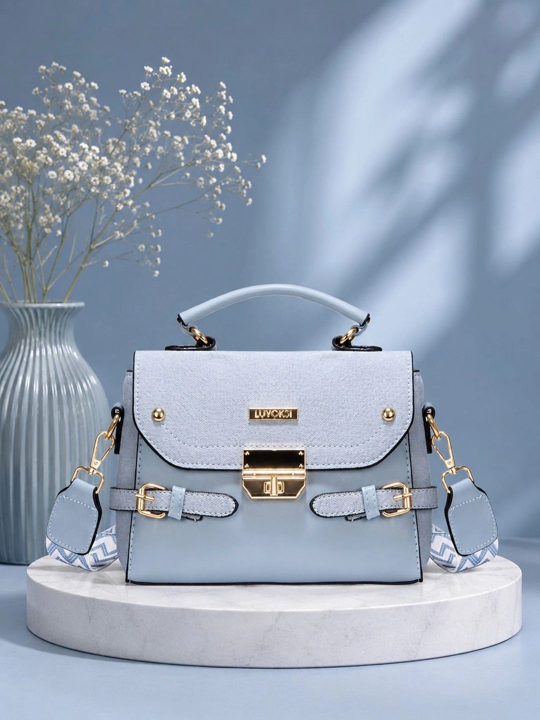Luvoksi Colourblocked PU Structured Satchel-picture-57
