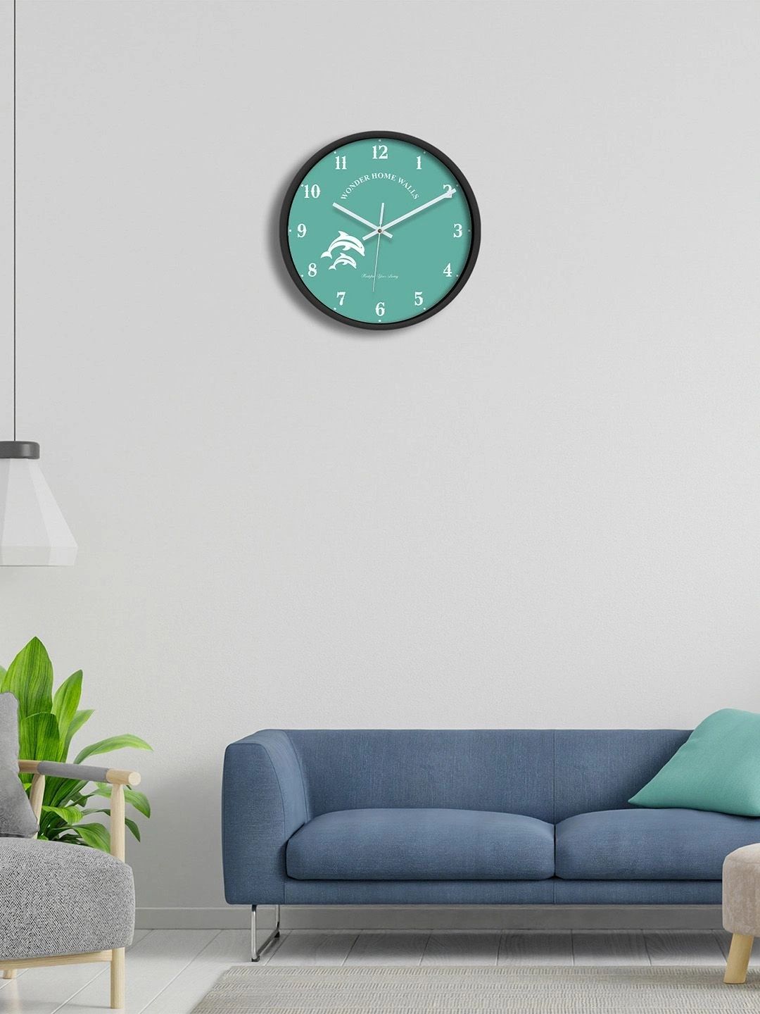 Wonder Home Walls Sea Green Printed Contemporary Wall Clock-picture-41