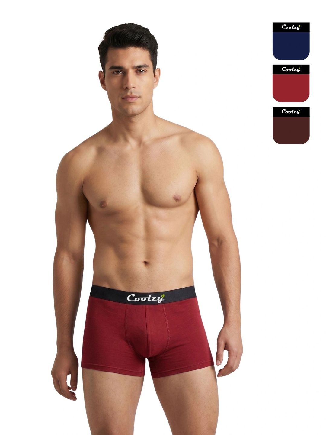 COOLZY Pack of 3 Cotton Solid Trunks-picture-37