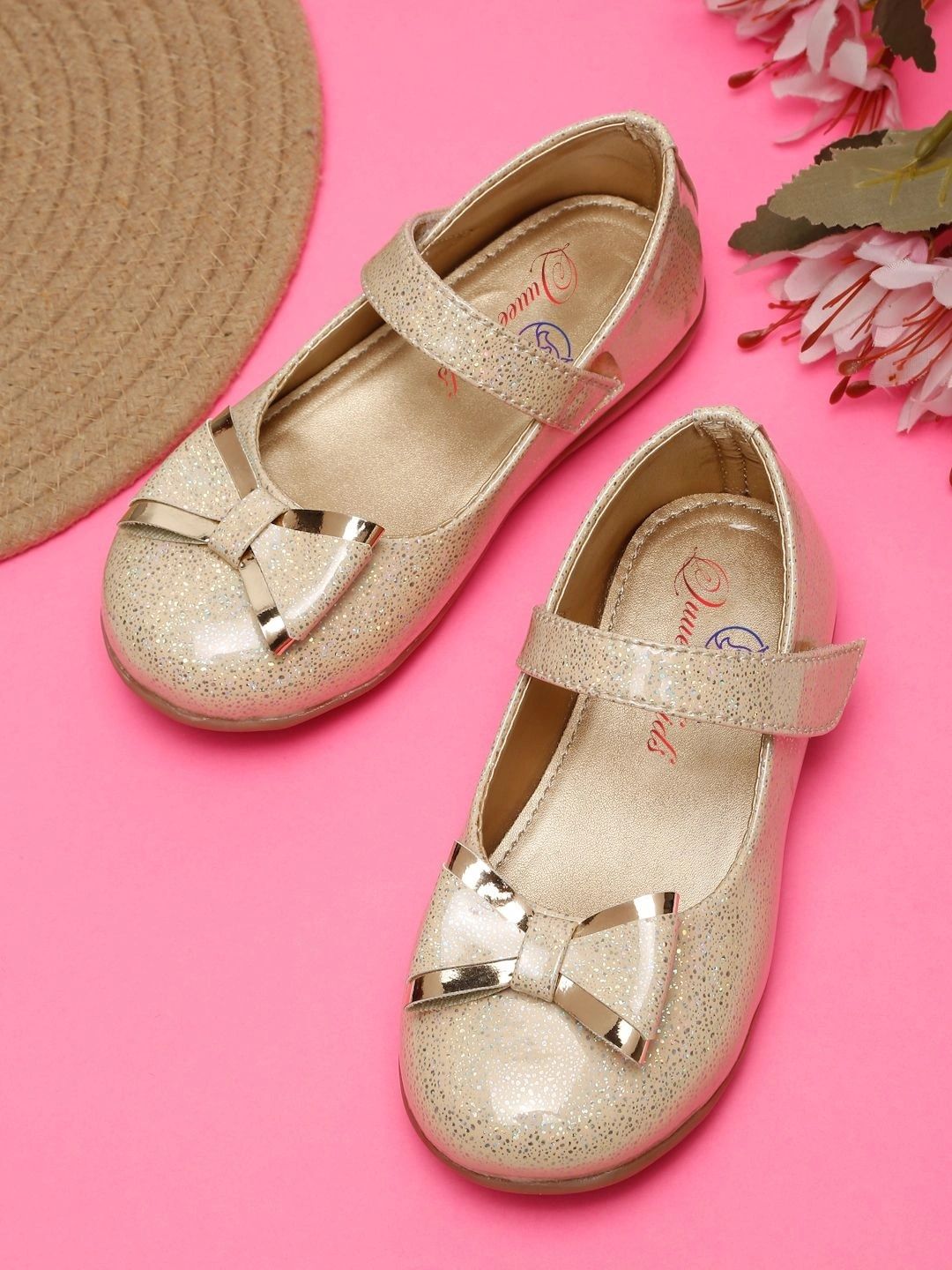 Quueenskids Girls Textured Round Toe Velcro Ballerinas-picture-42
