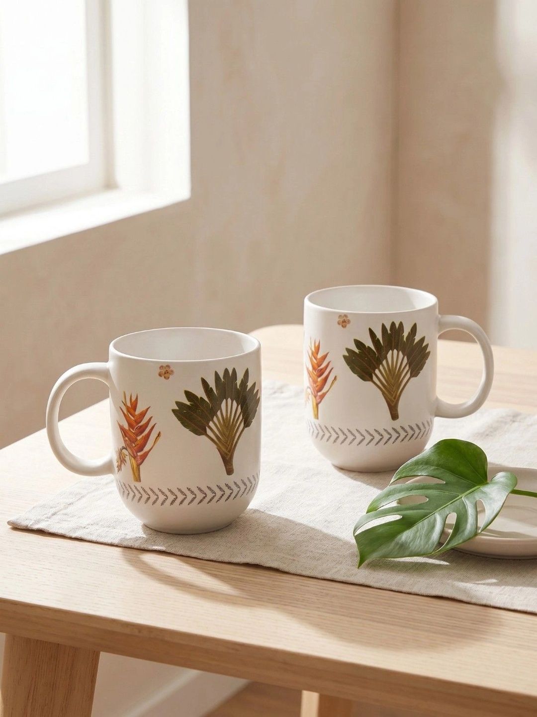 Troveas Multicoloured Natural Elements Printed Porcelain Matte Mugs Set of Cups and Mugs-picture-12