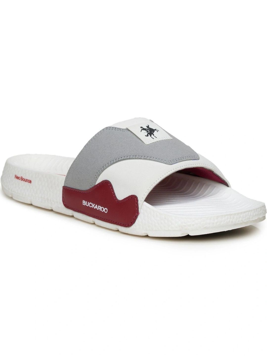 Buckaroo Men Colourblocked Rubber Sliders-picture-39