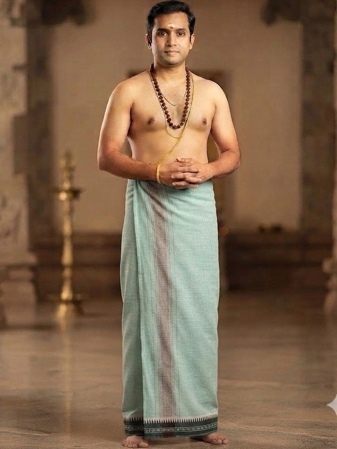 Tharunsha Elite Men Striped Cotton Dhoti Dhotis-picture-27