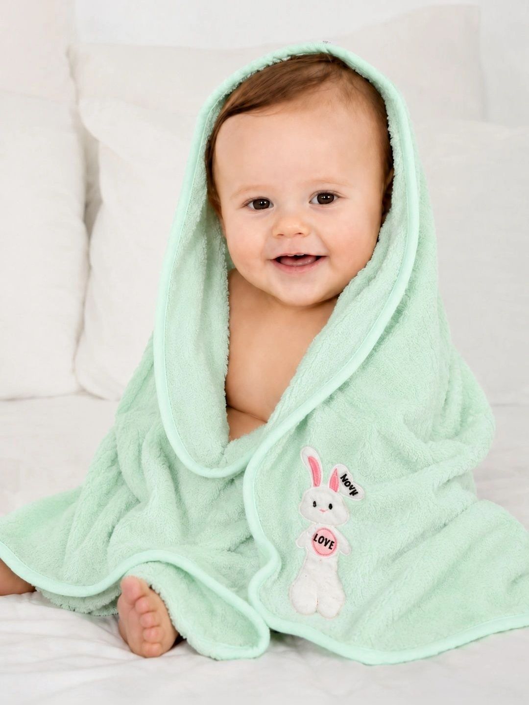 Thelittlebunny Green 1 Printed Terry Cotton 300 GSM Bath Towel-image-44