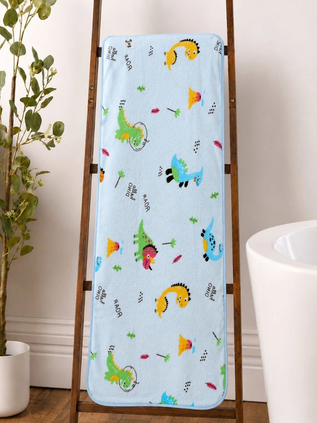 Thelittlebunny Blue 1 Printed Terry Cotton 300 GSM Bath Towel-picture-31