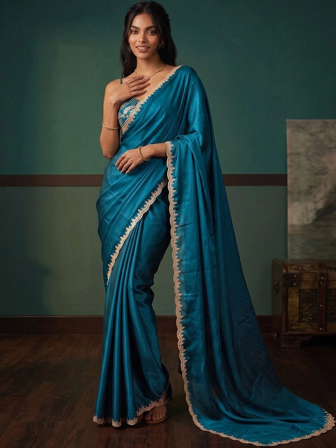 DRIP CHOWK Embroidered Art Silk Saree-picture-18