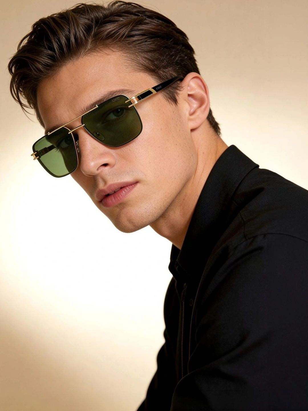 IDEE Men Green Lens & Gold-Toned Rectangle Sunglasses with-picture-17