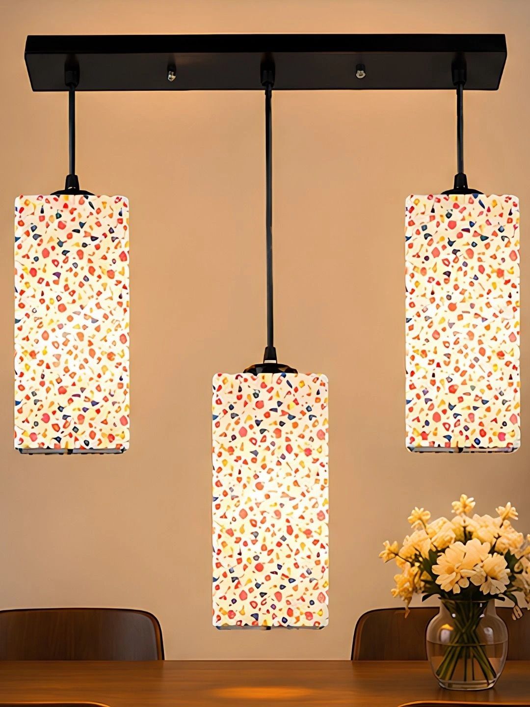 Myntra Elegant Homes Multicoloured Printed Contemporary Ceiling Lamp-image-49