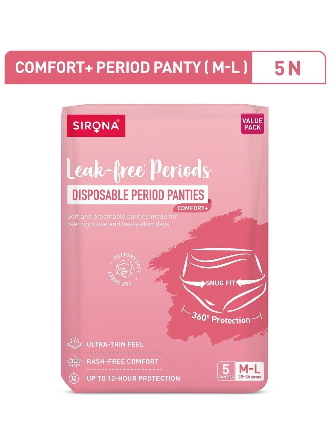 Sirona Leak Proof Disposable Period Panties - M-L - 5Pcs-image-5