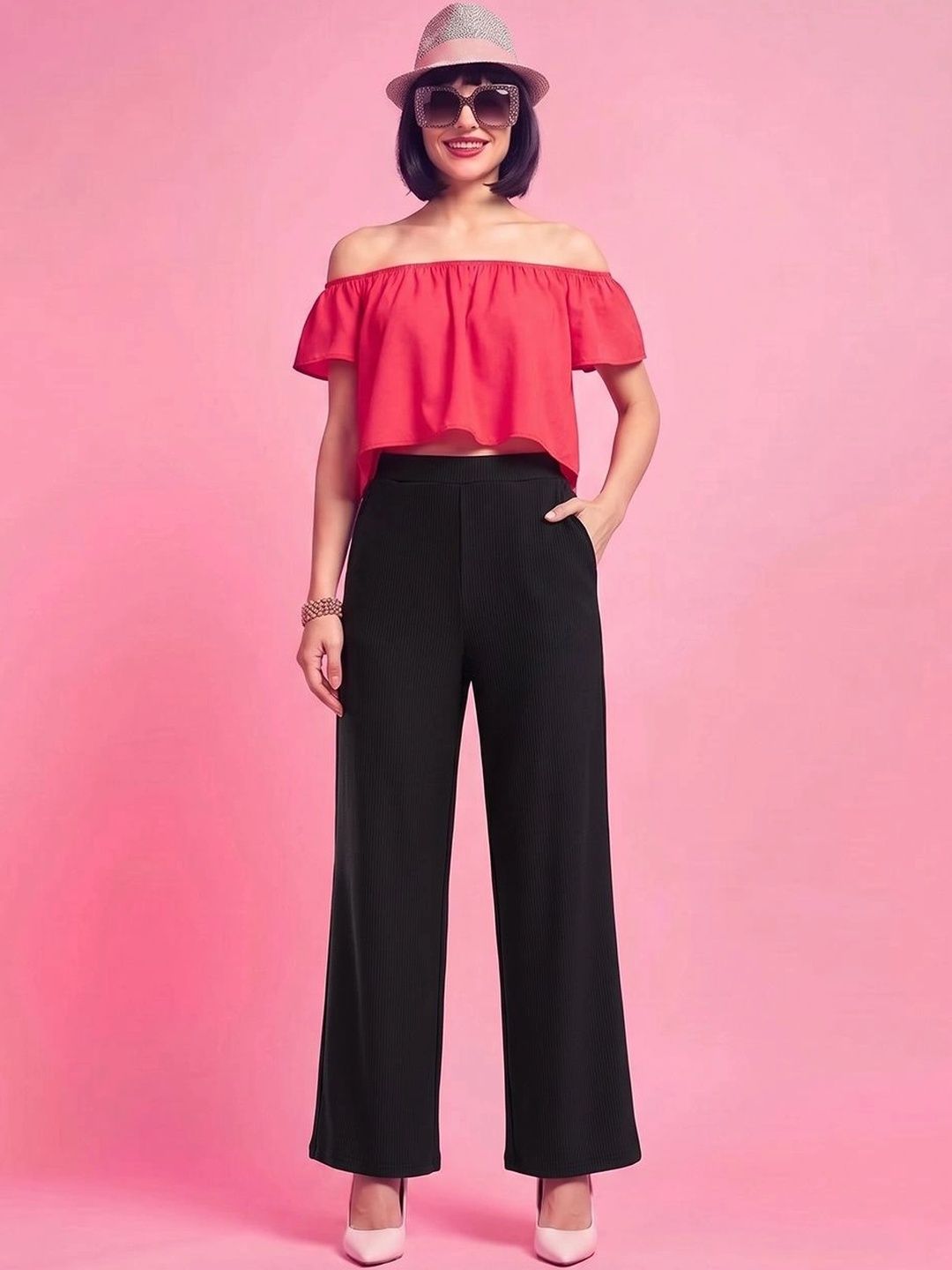 Moda Rapido Women Comfort High-Rise Trousers-picture-29