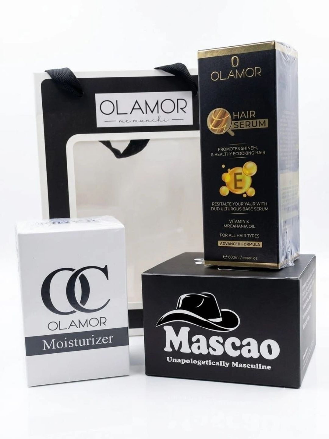 OLAMOR Unisex Set Of 3 Pink Oval Moisturizer 60 ml Hair Serum & Mascao Men's Cream-image-24