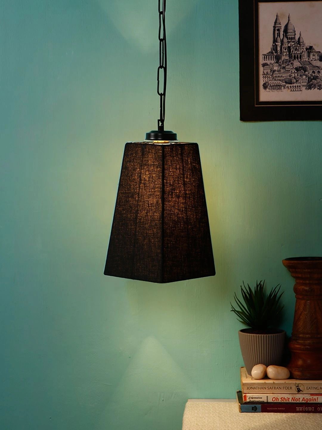 Myntra Elegant Homes Black Textured Contemporary Ceiling Lamp-picture-48
