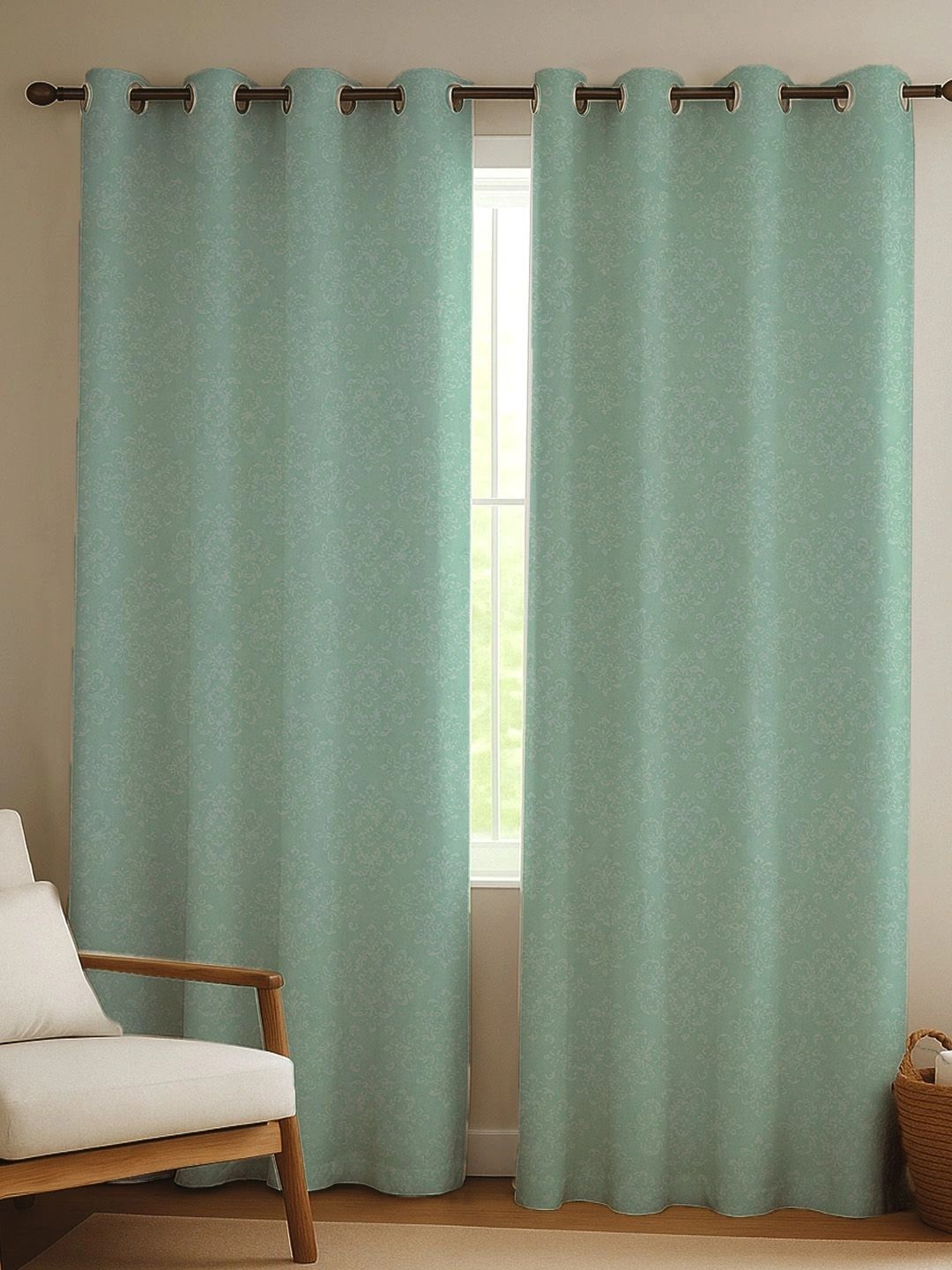 ANA Green Set of 2 Room Darkening Long Door Curtain-picture-43