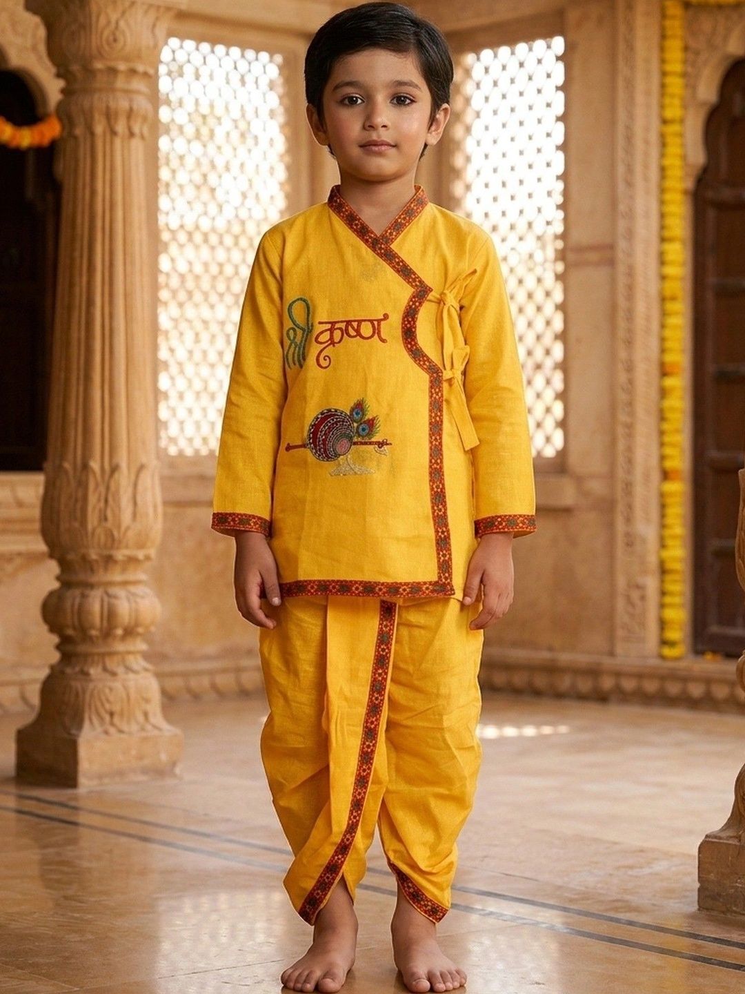 Exotic India Unisex Kids Dhoti Pants-picture-31