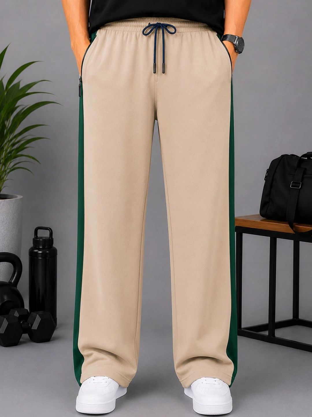 RETWE Men Baggy Colourblocked Training Track Pants-picture-56