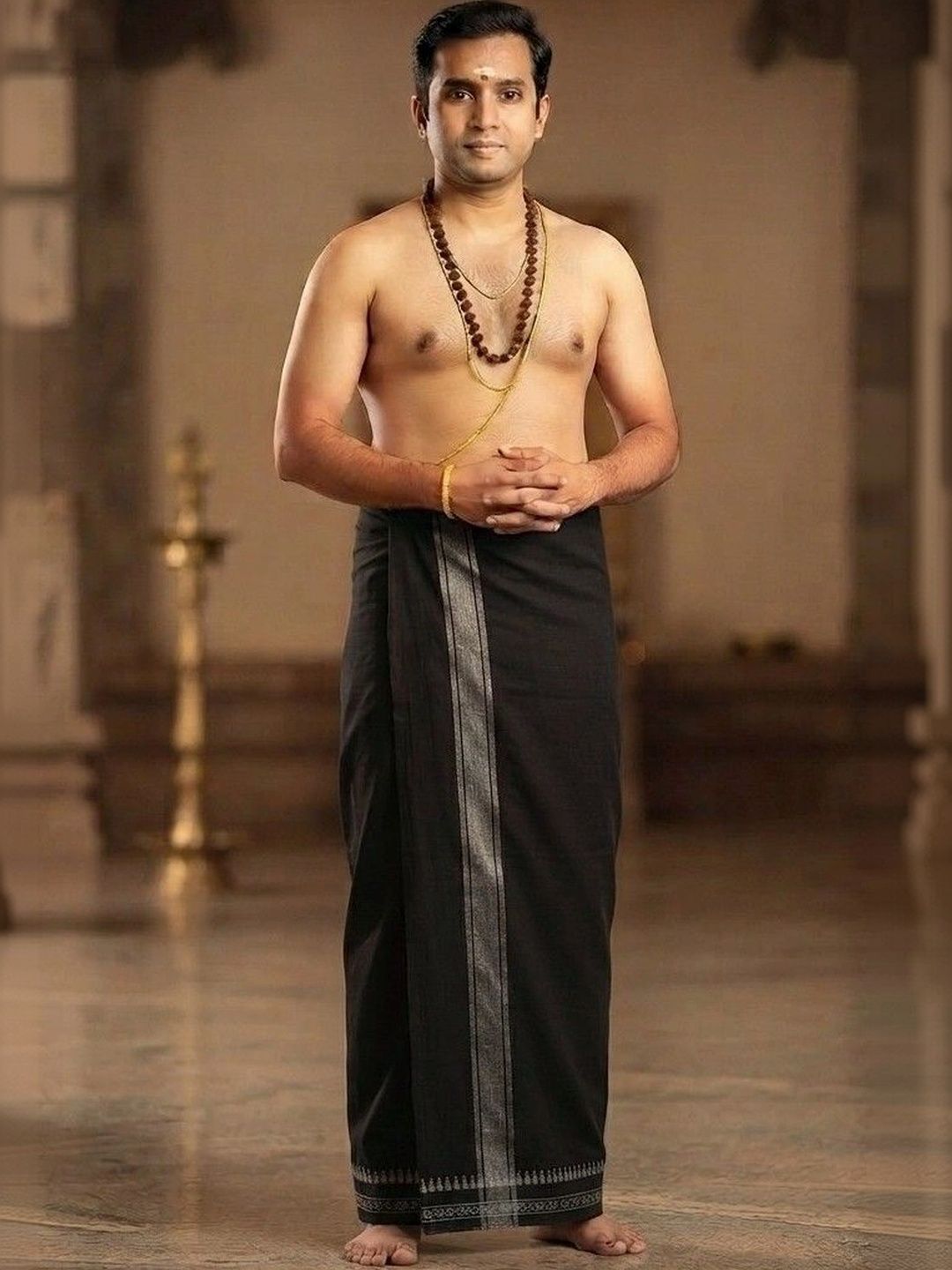 Tharunsha Elite Men Striped Cotton Dhoti Dhotis-picture-17