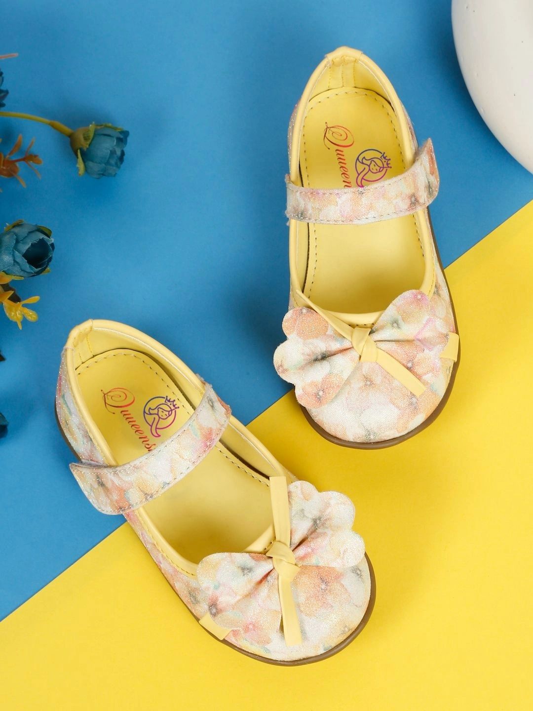 Quueenskids Girls Printed Round Toe Velcro Ballerinas-picture-26