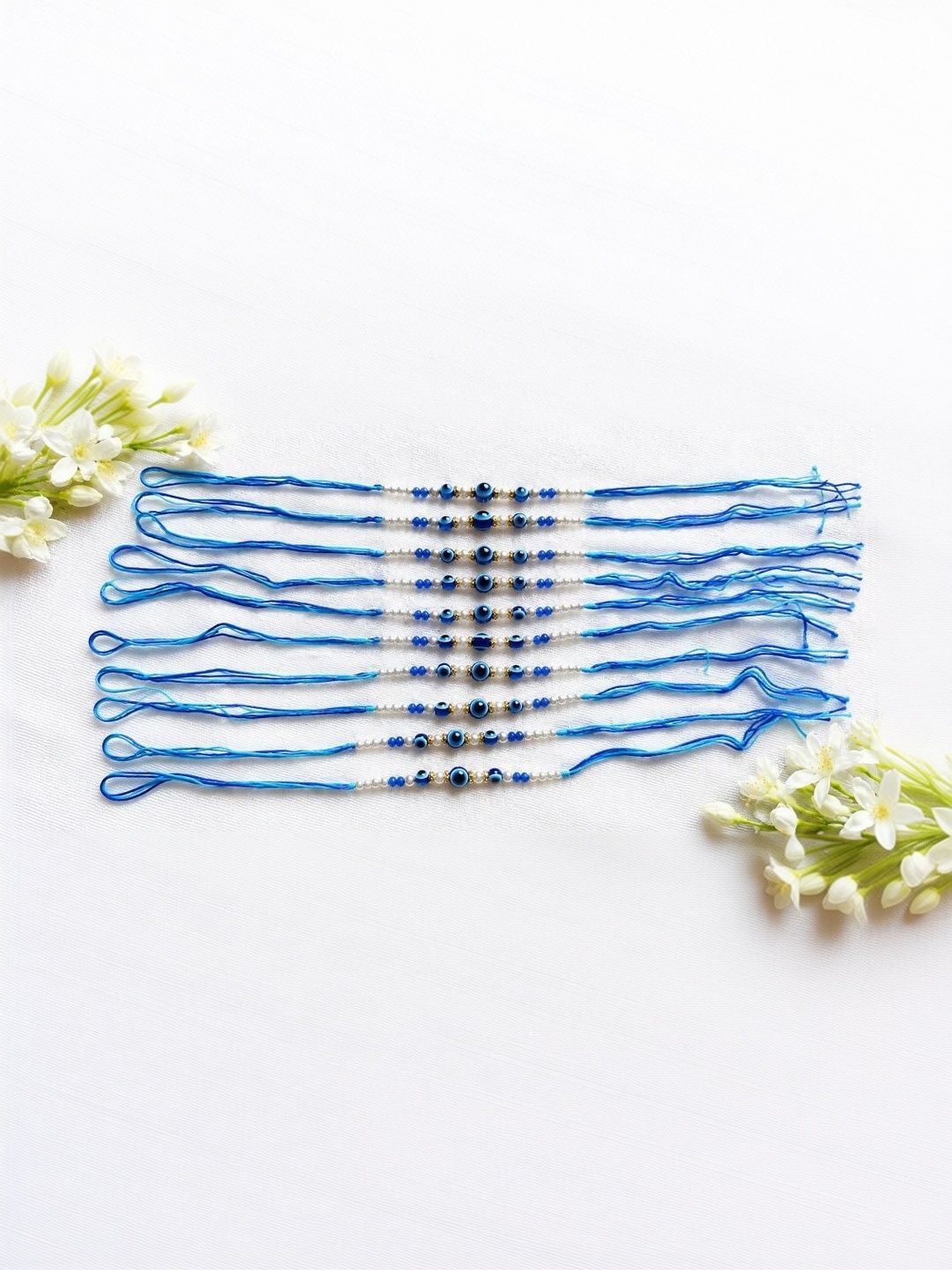 Mishpra Set Of 10 Rakhi & Roli & Chawal & Greeting Card Rakhi Gift Set-image-11