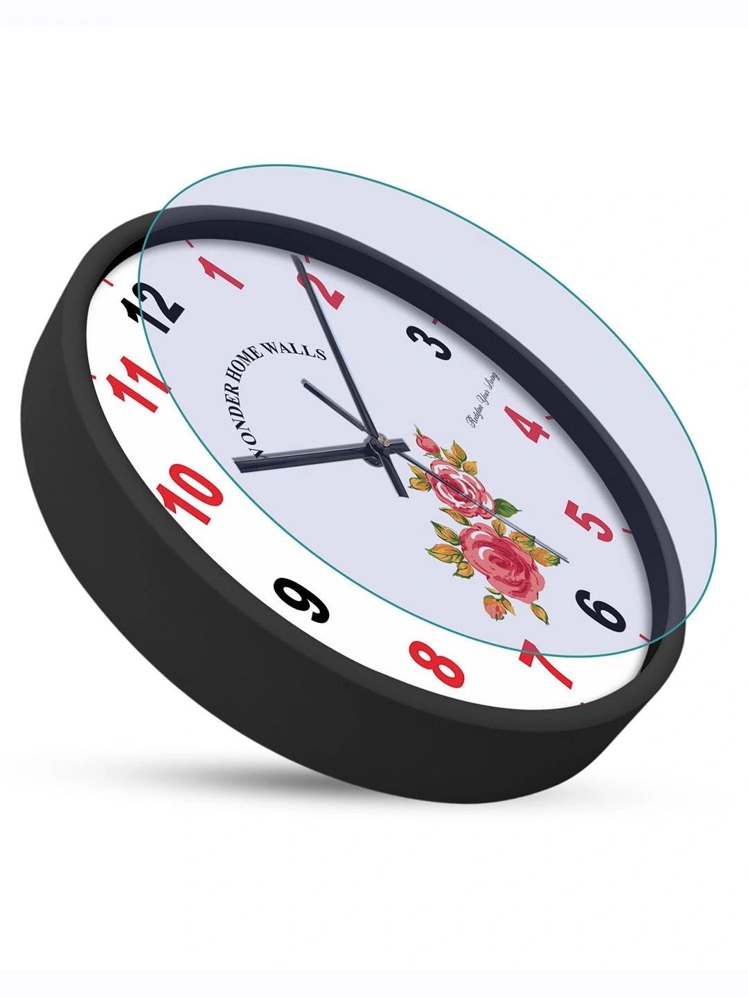 Wonder Home Walls White & Pink Printed Contemporary Wall Clock-picture-50
