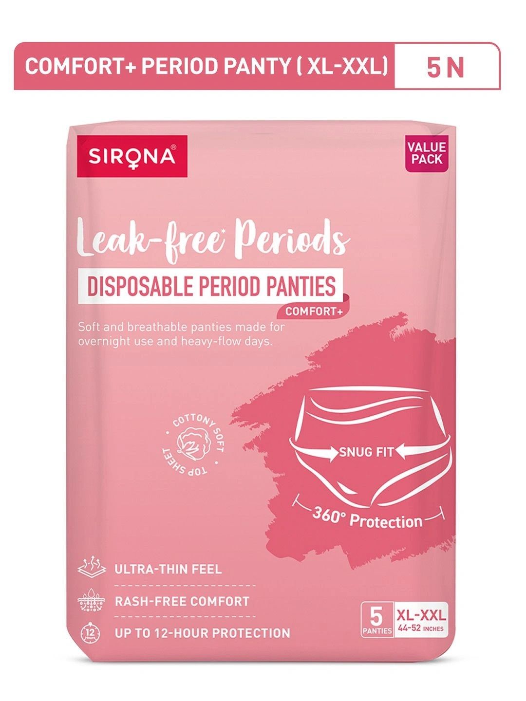 Sirona Leak Proof Disposable Period Panties - XL-XXL - 5Pcs-image-2