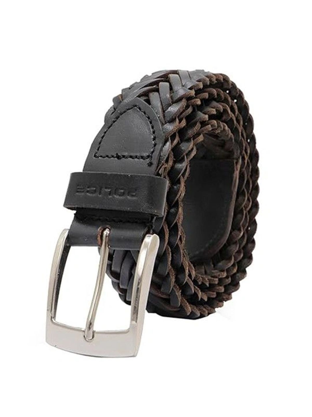 Police Men Braided Leather Reversible Belt-image-20