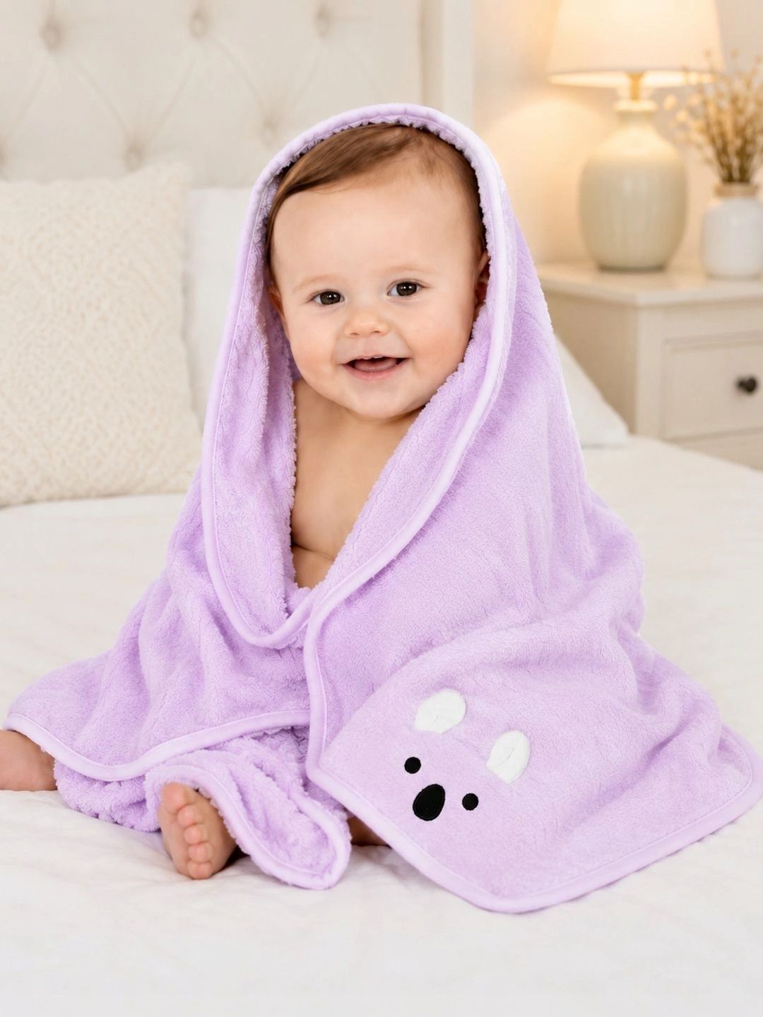 Thelittlebunny Purple 1 Printed Terry Cotton 300 GSM Bath Towel-picture-21