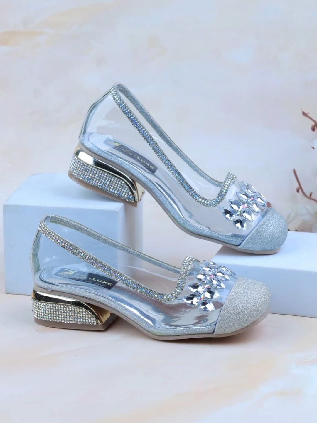 ZORILUXE Girls Embellished Ethnic Block Pumps-picture-45
