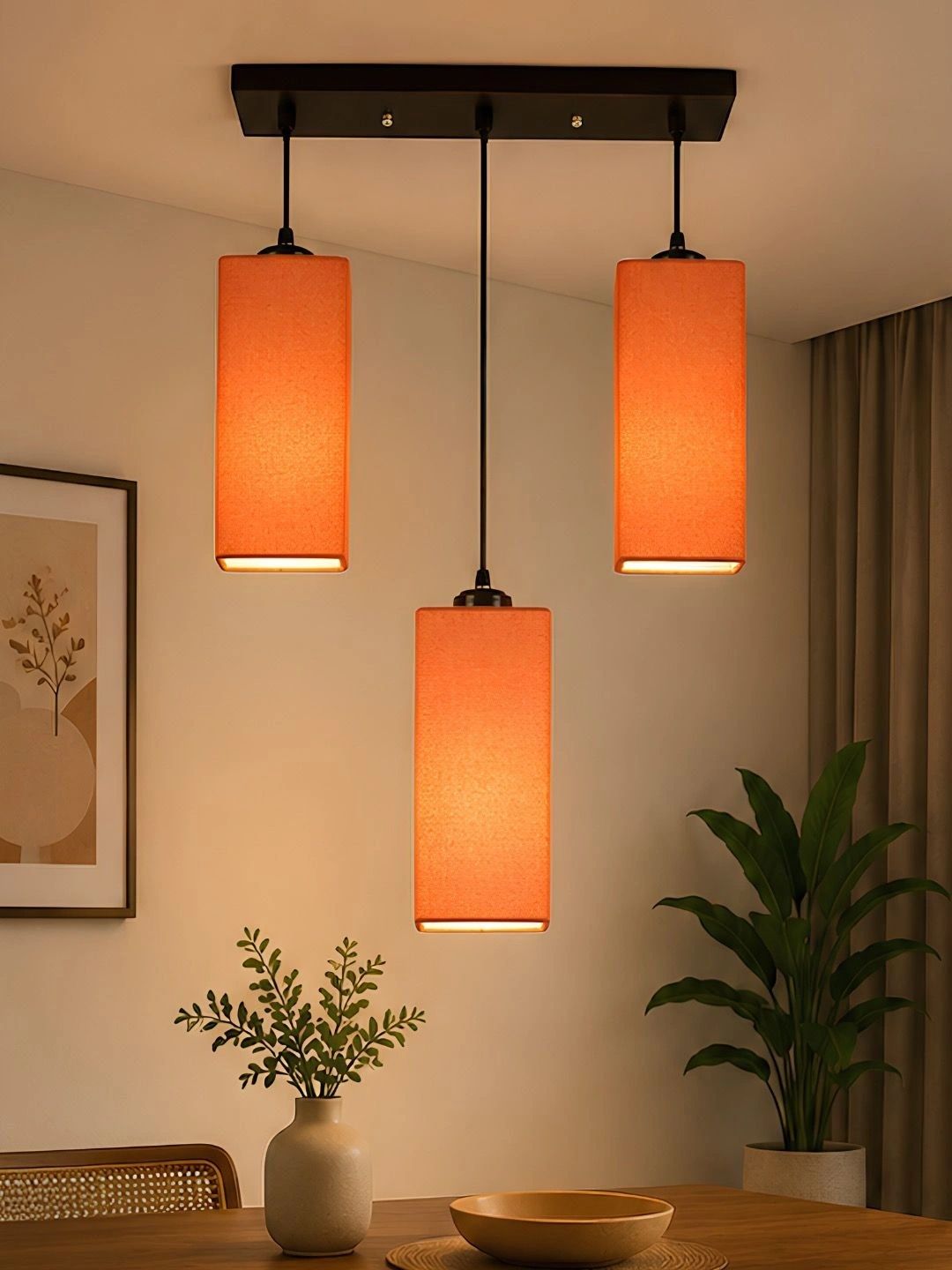 Myntra Elegant Homes Orange Textured Contemporary Ceiling Lamp-picture-11