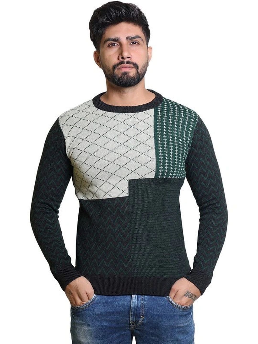 Grand Line Men Colourblocked Pullover-picture-38